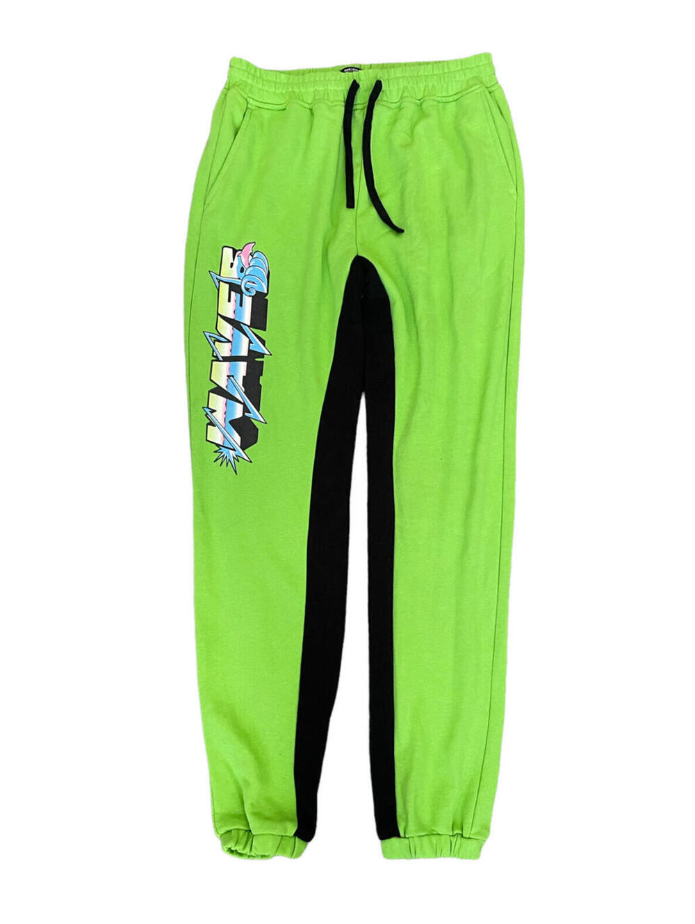 Pink Dolphin + Waves Green Black Athletic Sweatpants Pants Cotton Men’s Size XL